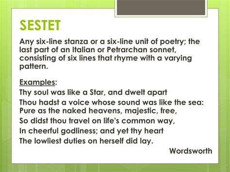 Sestet Poetry Definition: A Dance of Words in Six Lines